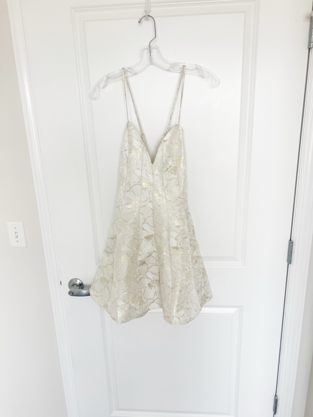 NWT Small Lulus Metallic Floral Skater Dress - Picture 3 of 5